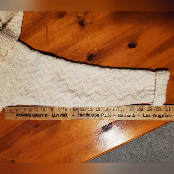 Brass Plum By Nordstrom Vintage 1990s Crop Wool Chunky Knit Cardigan Size Medium - Picture 9 of 10